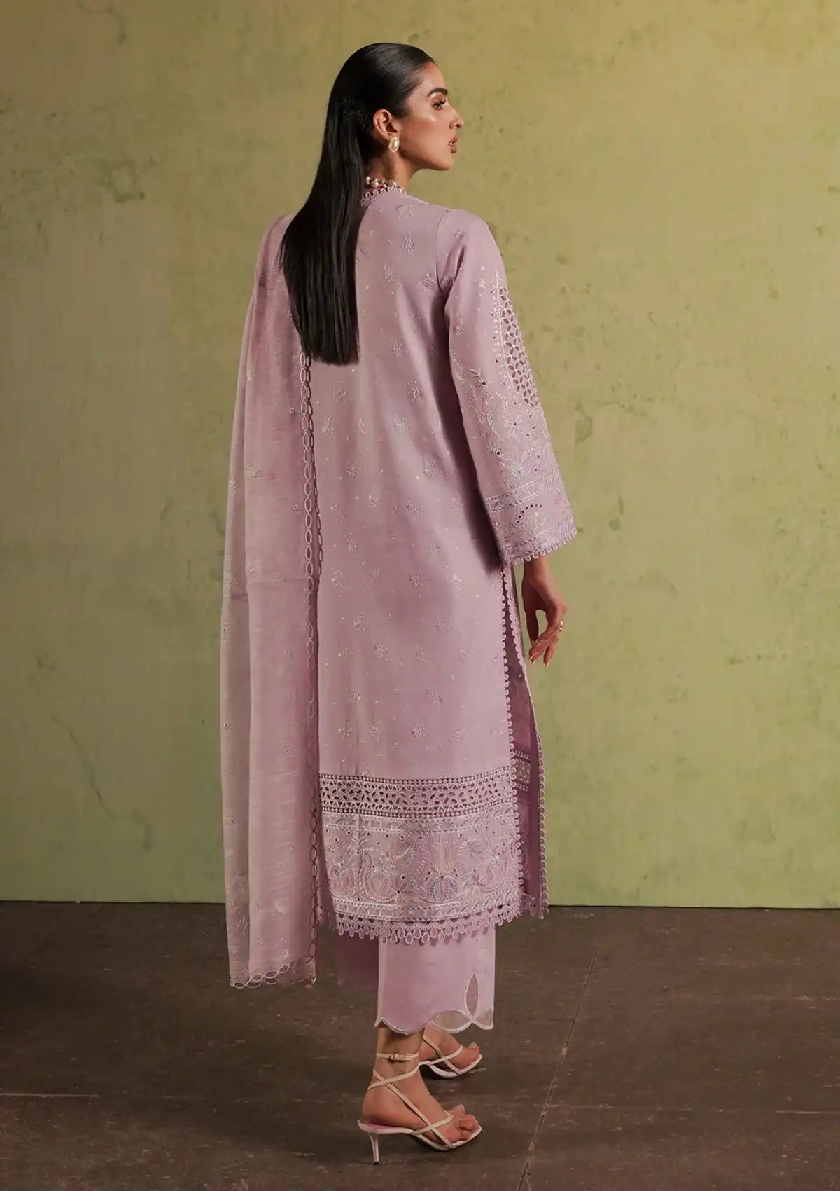 Afrozeh Festive Chikankari Lawn'24 AL-10 Thistle - Mohsin Saeed Fabrics