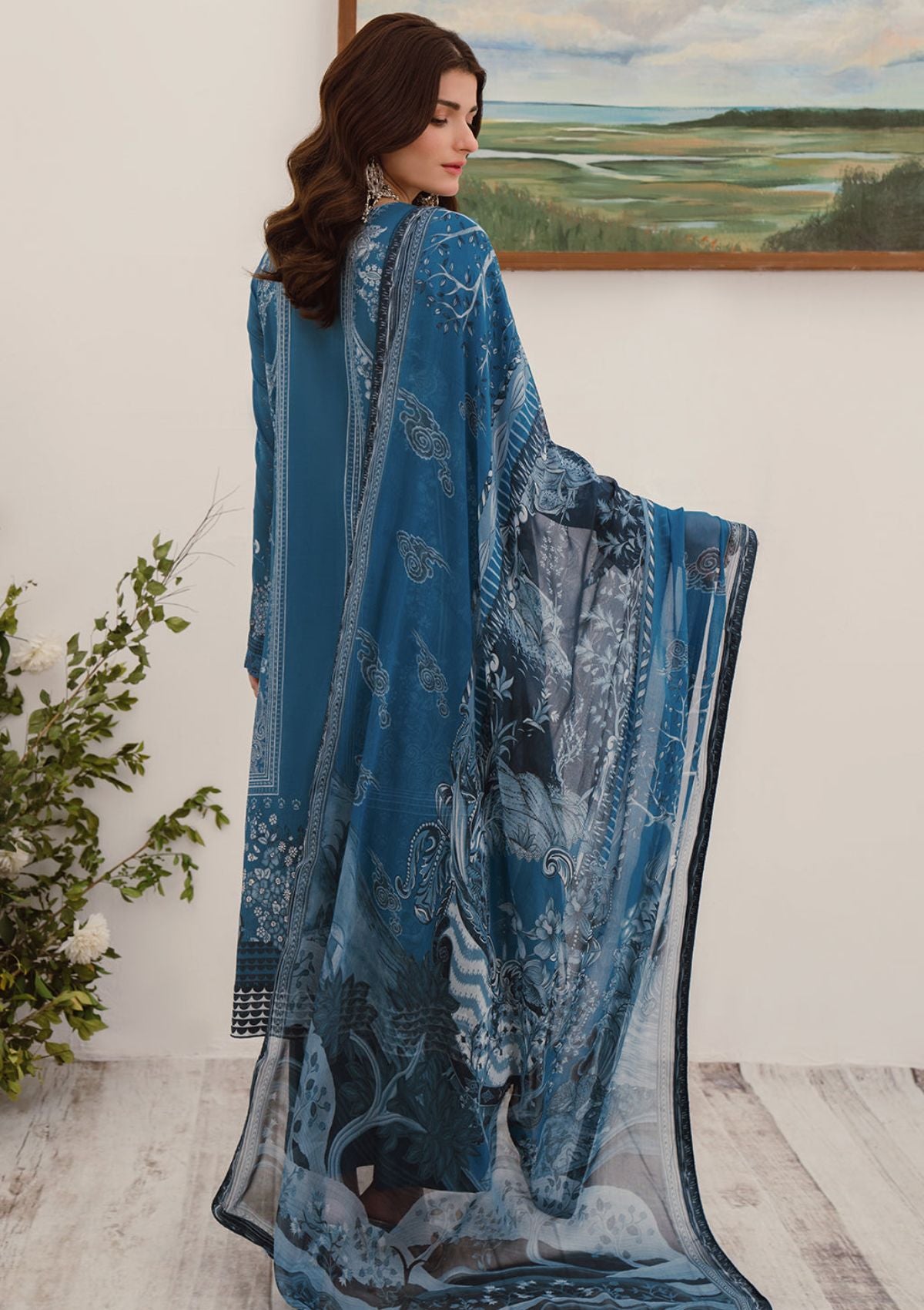 Mashaal Luxury Lawn By Ramsha'24 D-12 - Mohsin Saeed Fabrics