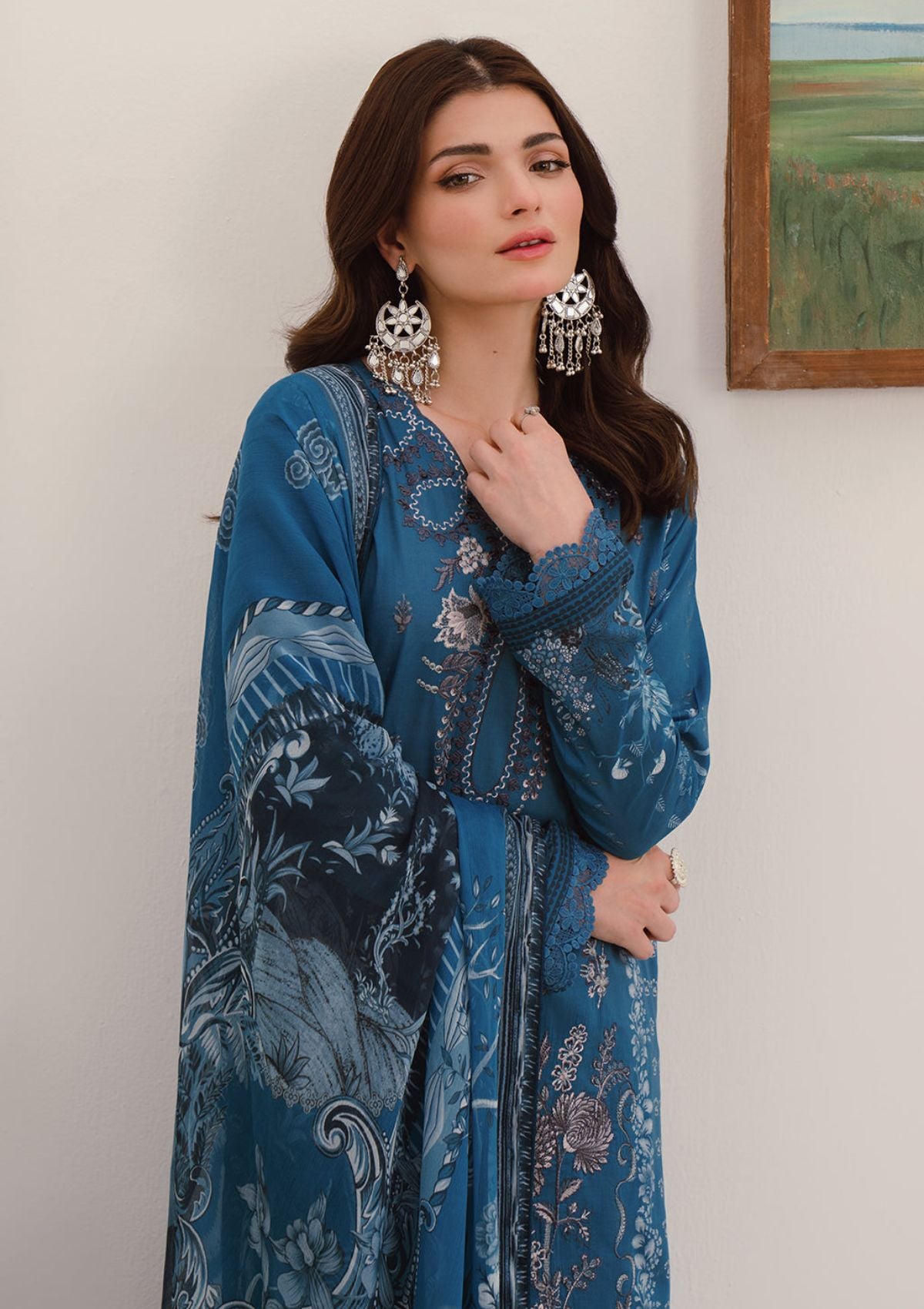 Mashaal Luxury Lawn By Ramsha'24 D-12 - Mohsin Saeed Fabrics