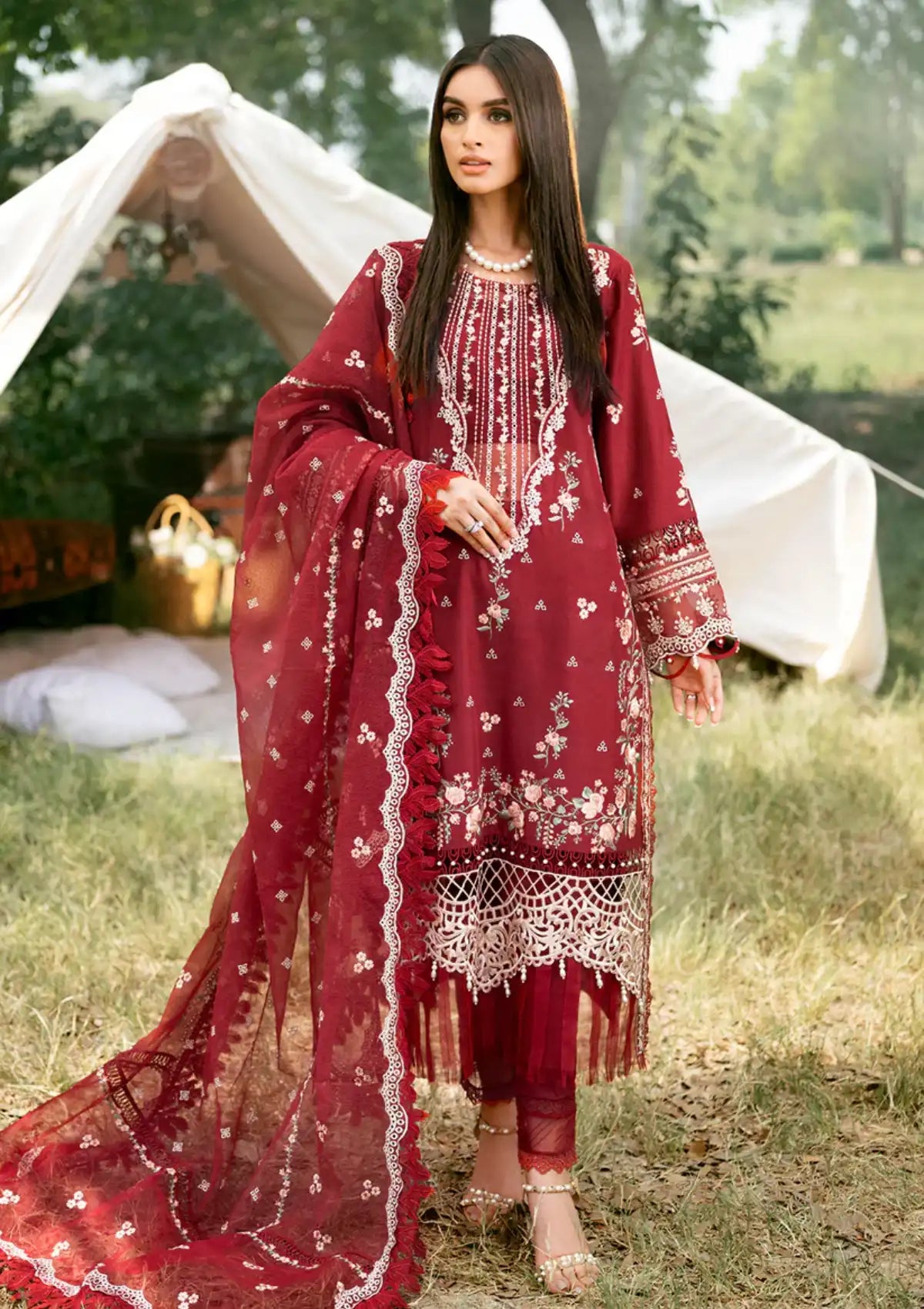 Sardinia Luxury Lawn Eid Edit'24 SR-405 ROSABEL - Mohsin Saeed Fabrics