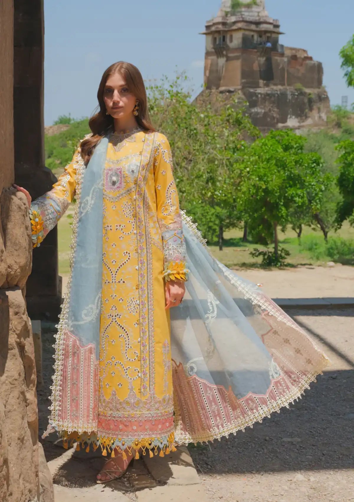Qalamkar Luxury Lawn Eid Edit'23 BE-05 ASRA - Mohsin Saeed Fabrics
