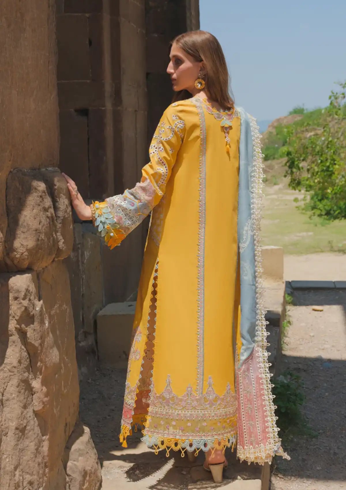 Qalamkar Luxury Lawn Eid Edit'23 BE-05 ASRA - Mohsin Saeed Fabrics