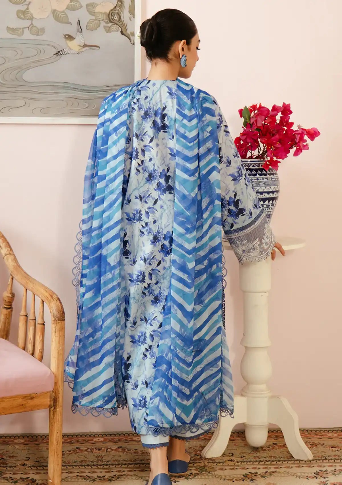 Afrozeh Malina Lawn'24 Vol-03 AL-10 Merial - Mohsin Saeed Fabrics