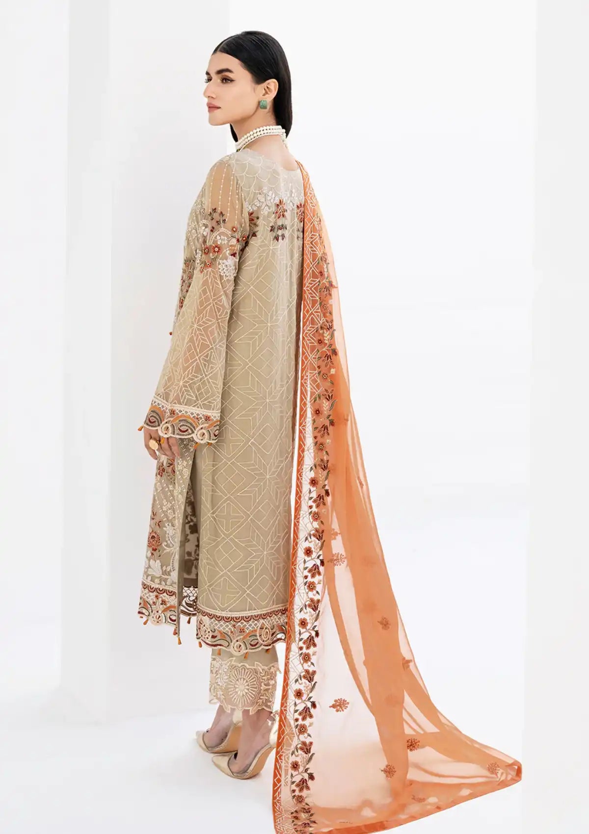 Ramsha Chevron Chiffon'23 Vol-06 A-605 - Mohsin Saeed Fabrics