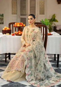 beautiful floral Embroidered Bamber Chiffon Dupatta from Ramsha Dastak Luxury Chiffon'24 Q-105
