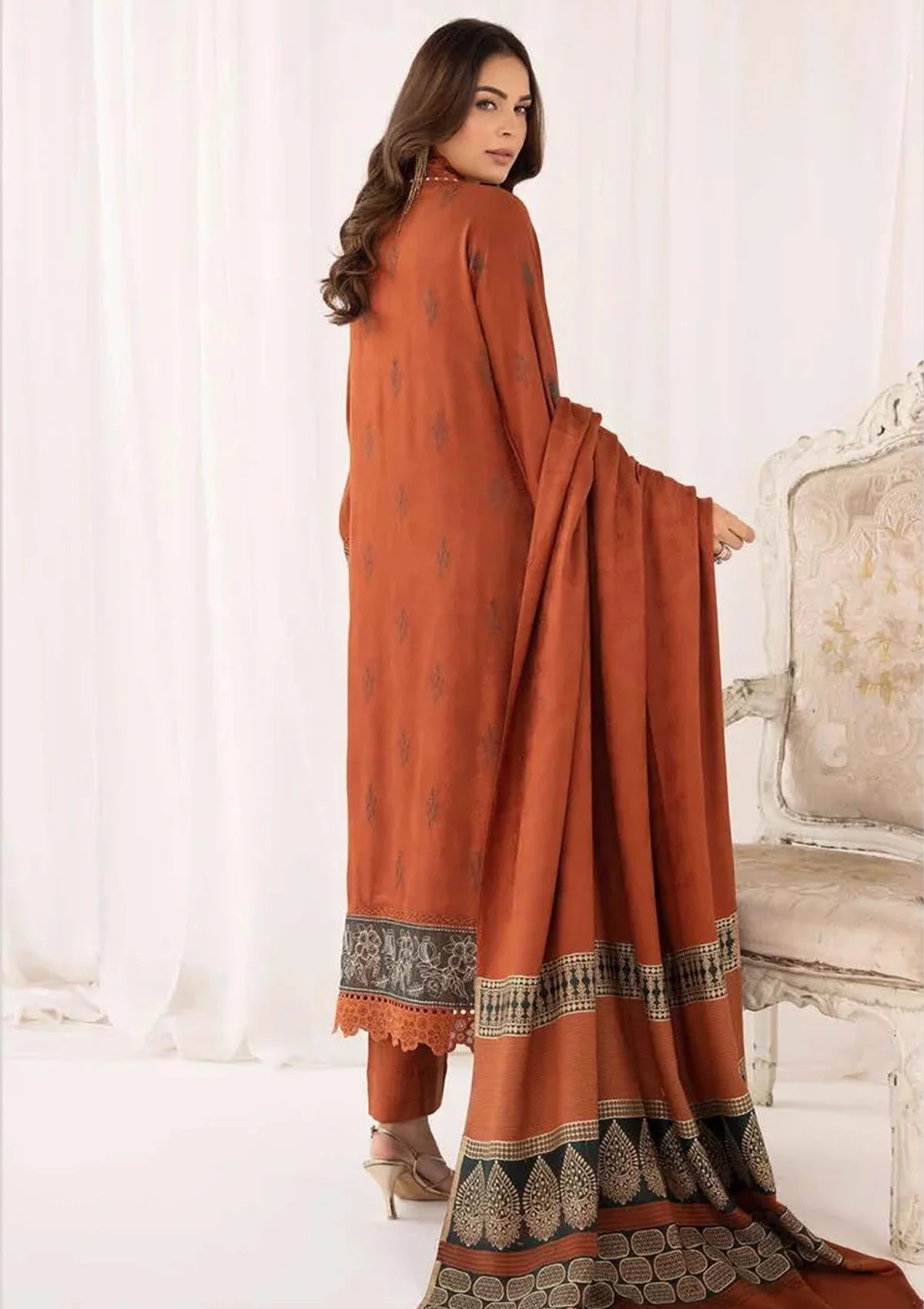 Dastoor By Khoobsurat Emb Peach Leather'23 D-230 - Mohsin Saeed Fabrics