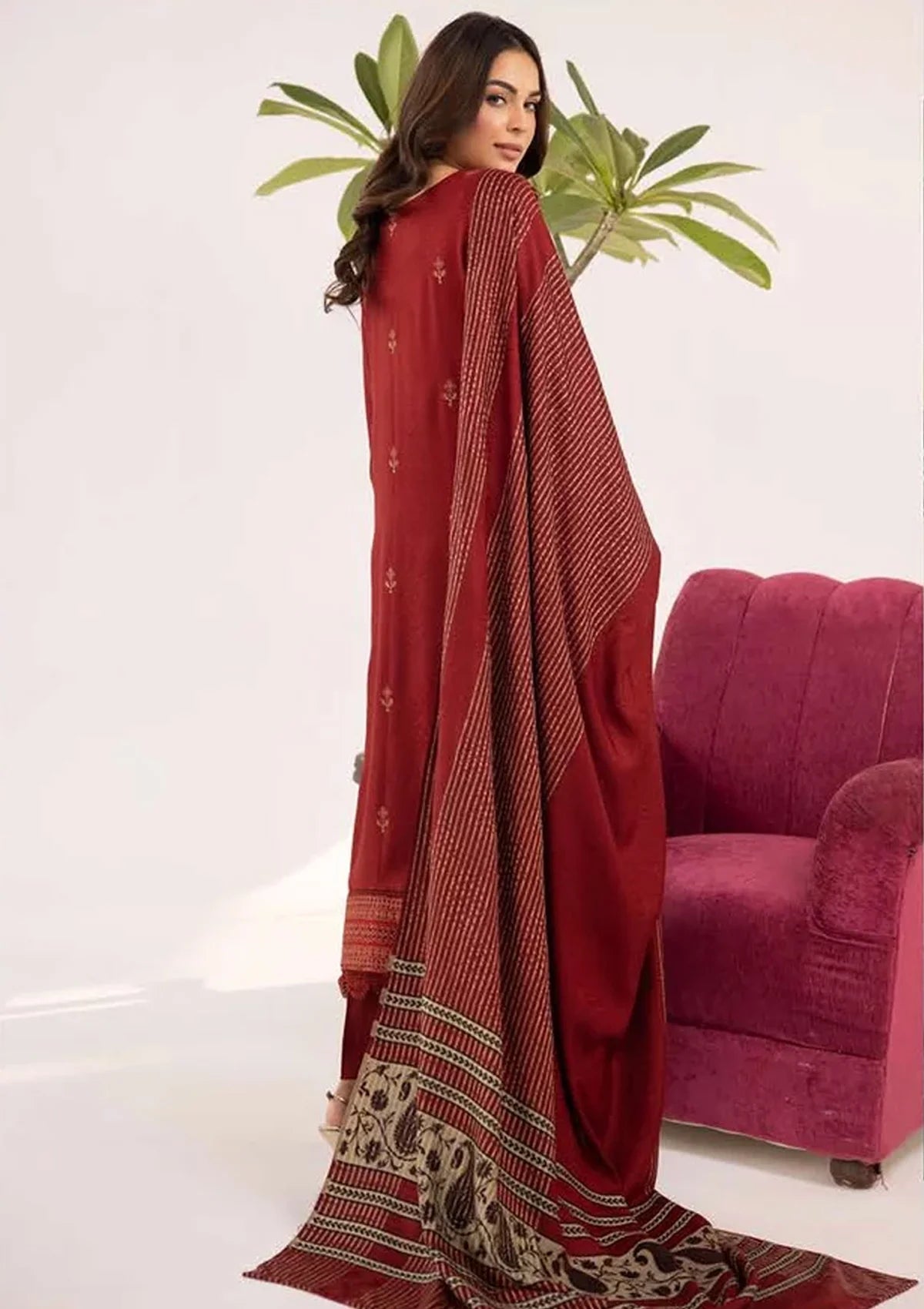 Dastoor By Khoobsurat Emb Peach Leather'23 D-233 - Mohsin Saeed Fabrics
