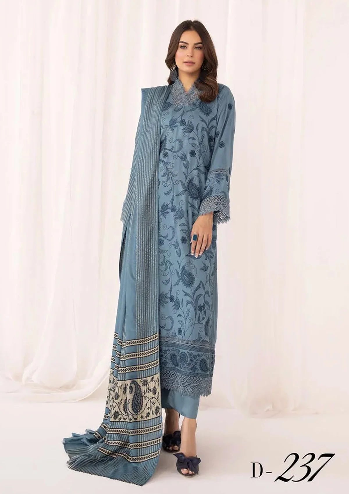 Dastoor By Khoobsurat Emb Peach Leather'23 D-237 - Mohsin Saeed Fabrics