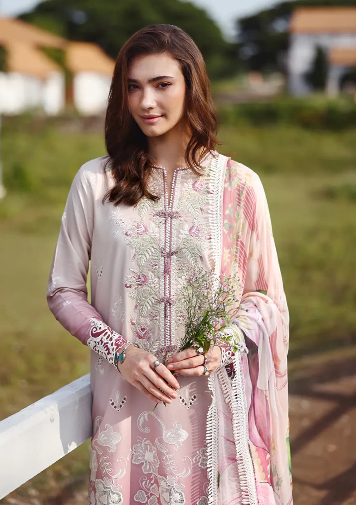 Mushq Solace Ombre Chikankari'26 D-09 Dew Drift