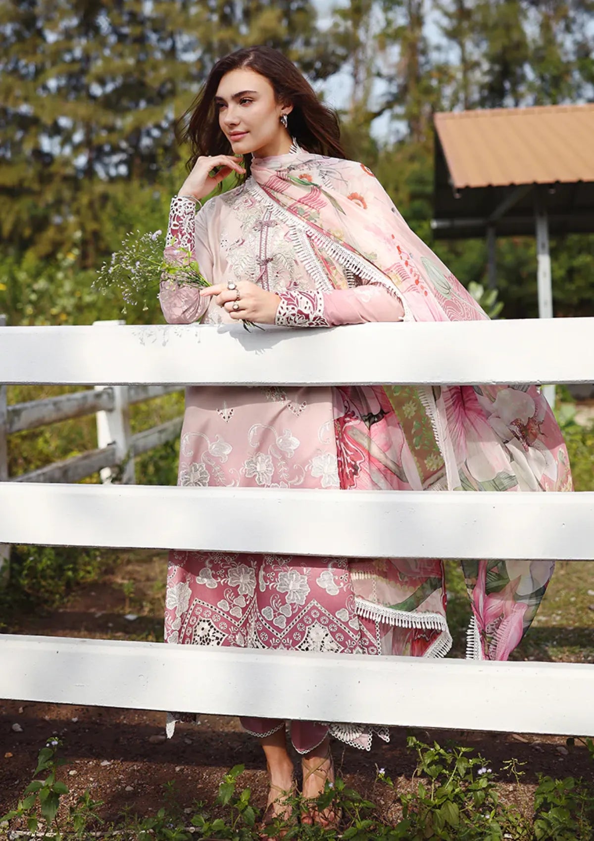 Mushq Solace Ombre Chikankari'26 D-09 Dew Drift
