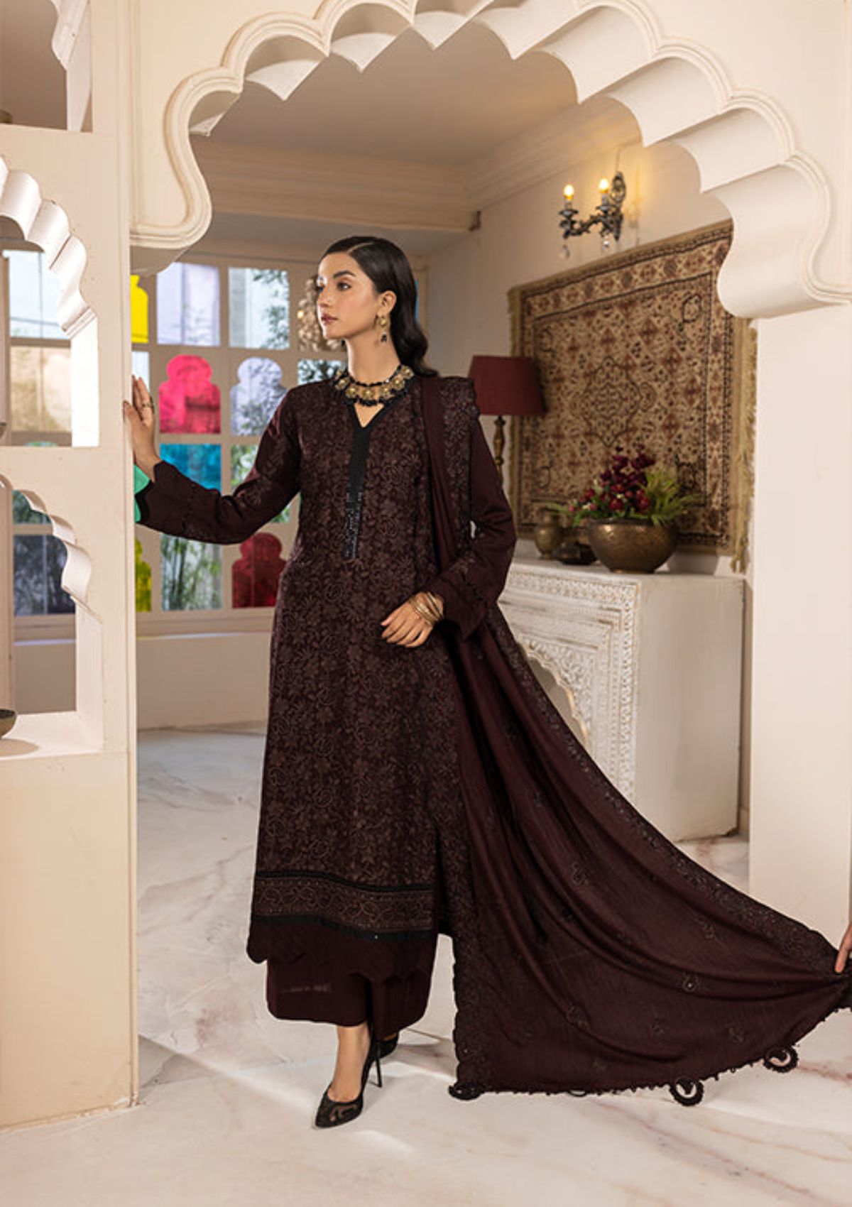 Rajis Dil Nihaad Silk Karandi'23 RJ-04 - Mohsin Saeed Fabrics