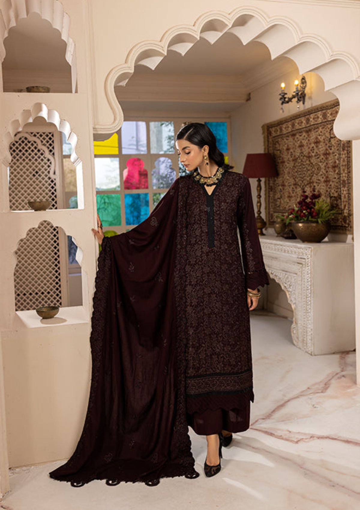 Rajis Dil Nihaad Silk Karandi'23 RJ-04 - Mohsin Saeed Fabrics