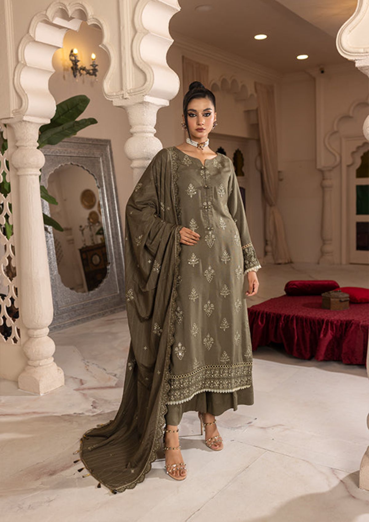 Rajis Dil Nihaad Silk Karandi'23 RJ-07 - Mohsin Saeed Fabrics