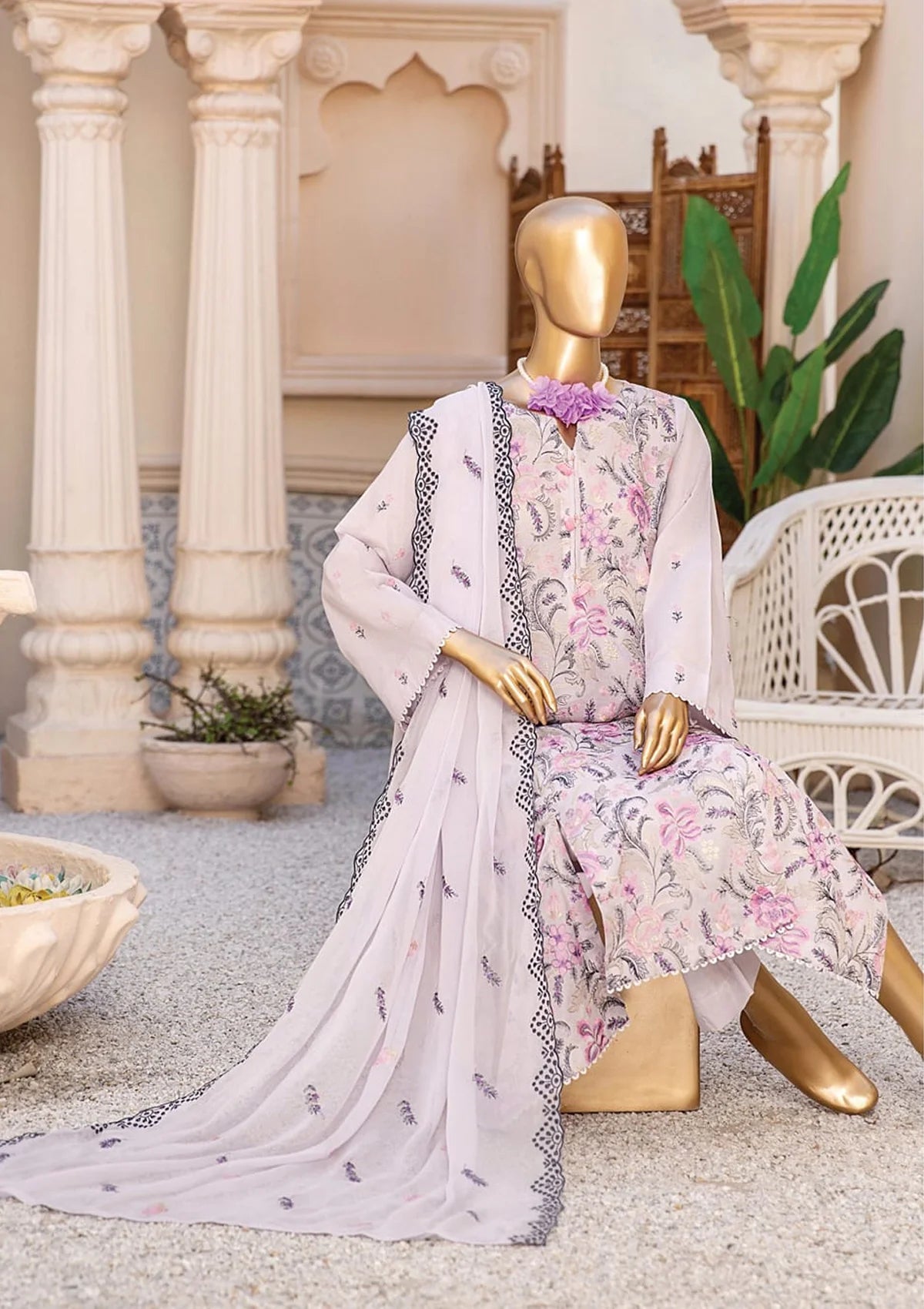 Dukhtar By KZ Emb Lawn'24 Vol-07 D-04 - Mohsin Saeed Fabrics