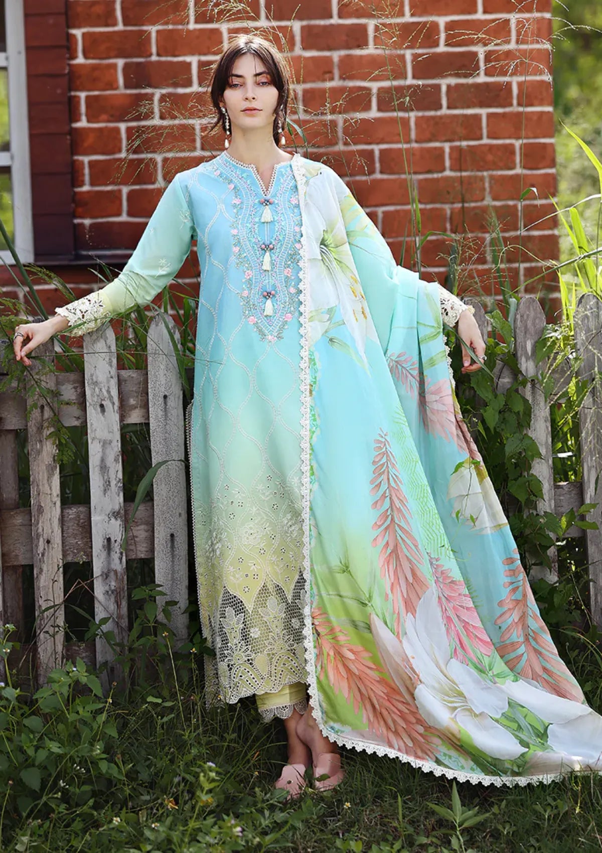 Mushq Solace Ombre Chikankari'26 D-02 Ethereal Pause