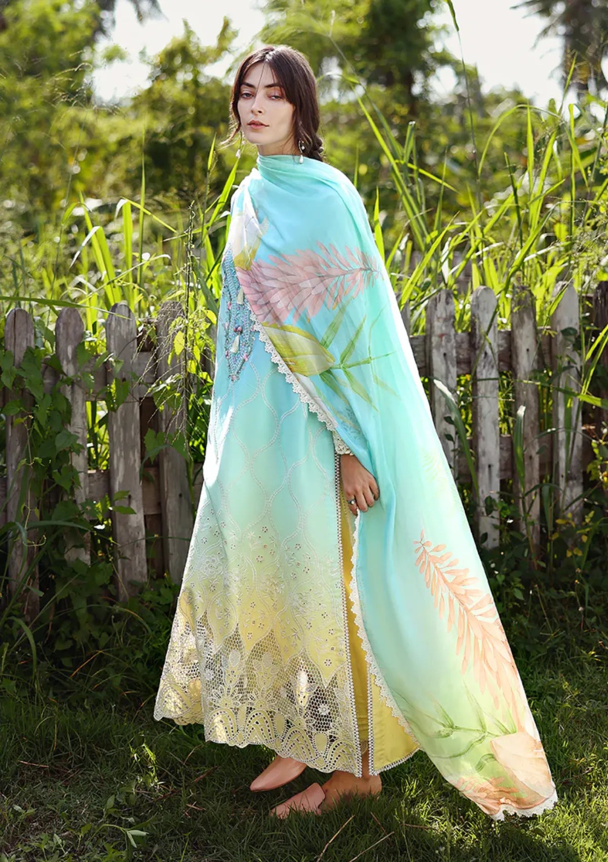 Mushq Solace Ombre Chikankari'26 D-02 Ethereal Pause