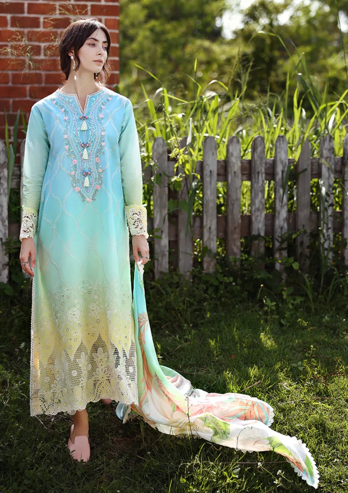 Mushq Solace Ombre Chikankari'26 D-02 Ethereal Pause