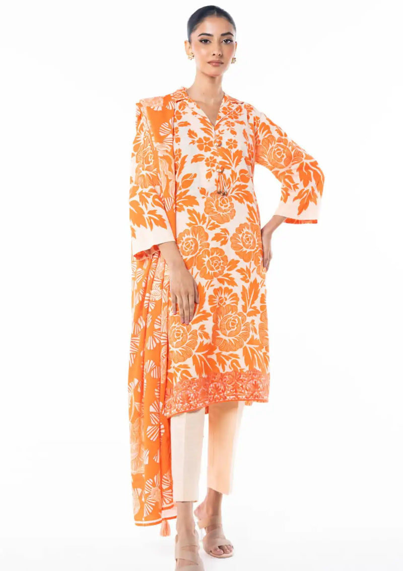 Al Karam Winter'24 Vol-01 3Pc FW-12-24-Orange