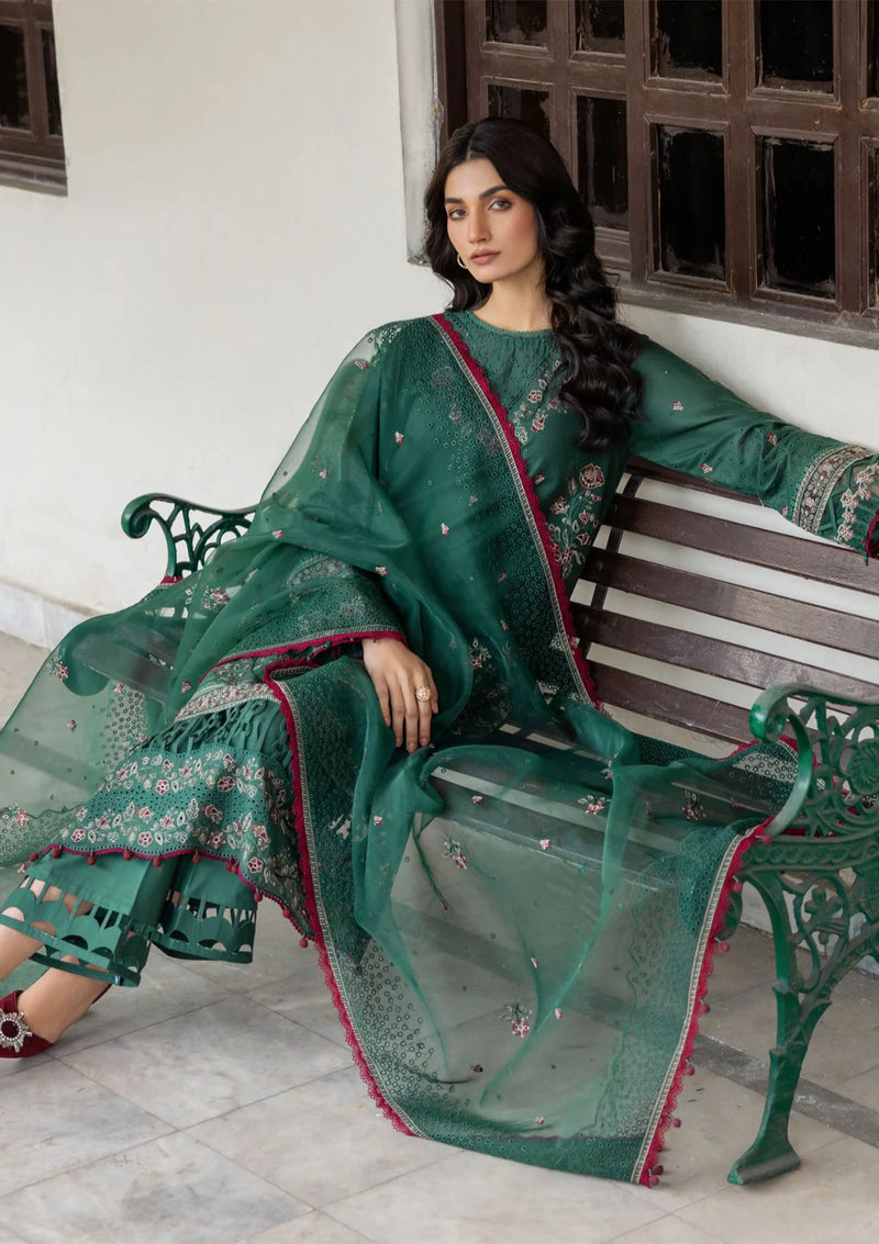 Farasha Bahaar Emb Lawn'24 D-04 AZURE GRACE - Mohsin Saeed Fabrics