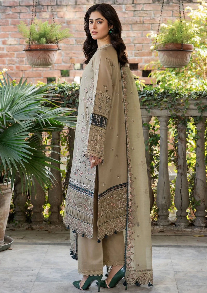 Farasha Bahaar Emb Lawn'24 D-05 WHIMSICAL SAGE - Mohsin Saeed Fabrics