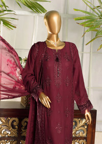 Fasaane By HZ Formal Pret'24 HZK-100 Plum - Mohsin Saeed Fabrics