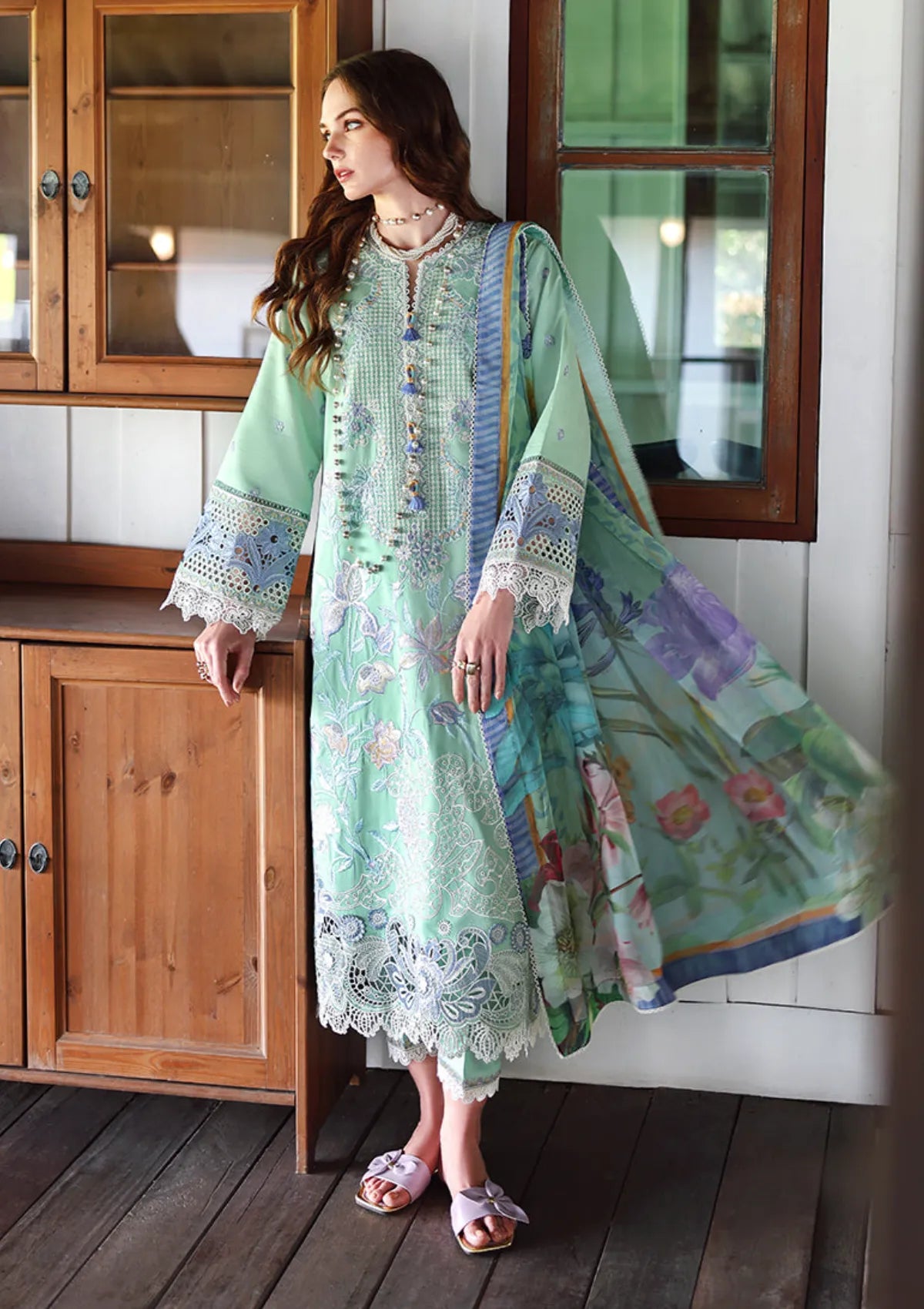 Hemline By Mushq Secret Garden Lawn'26 D-11 Fernlore
