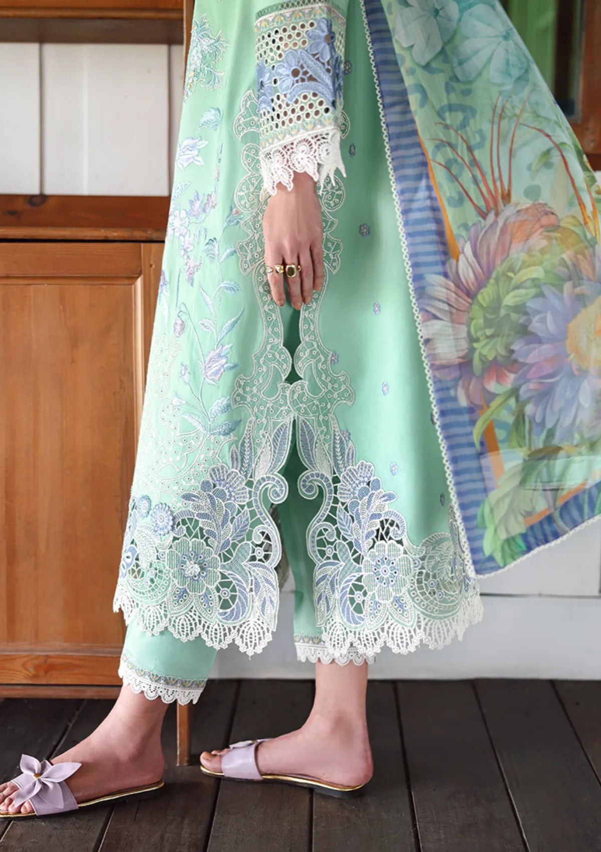 Hemline By Mushq Secret Garden Lawn'26 D-11 Fernlore