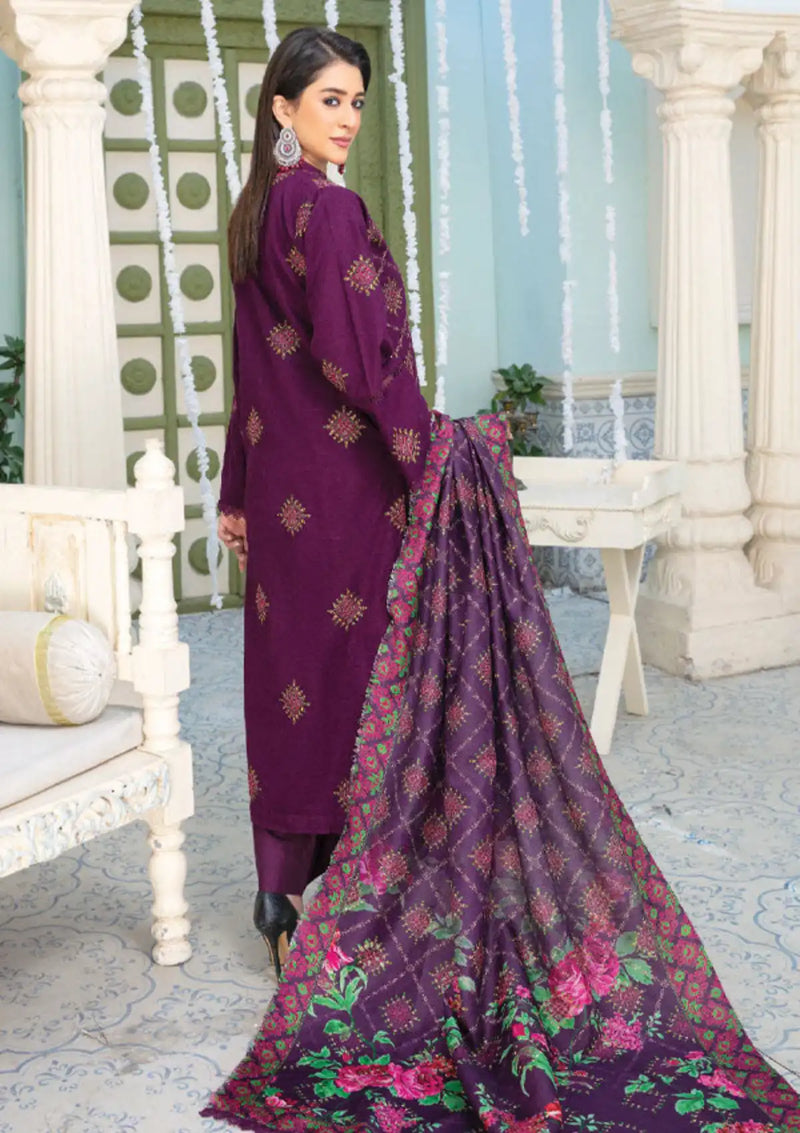 Feroza Falak Emb Khaddar'23 D-11 - Mohsin Saeed Fabrics