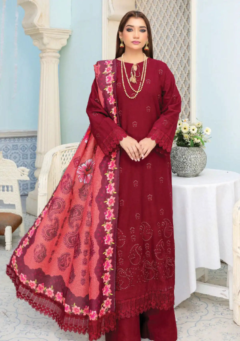 Feroza Falak Emb Khaddar'23 D-06 - Mohsin Saeed Fabrics