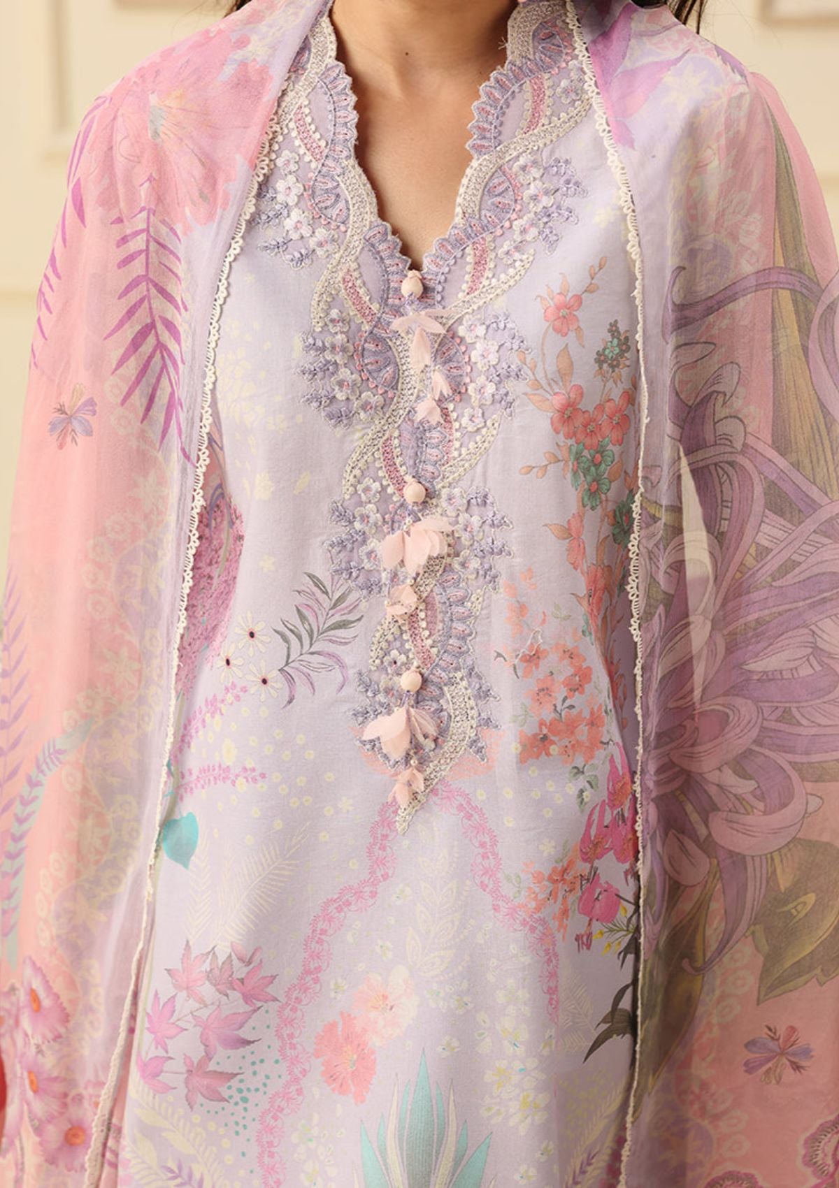 Hemline By Mushq Solail Pirnts'26 D-310 Flora Amour