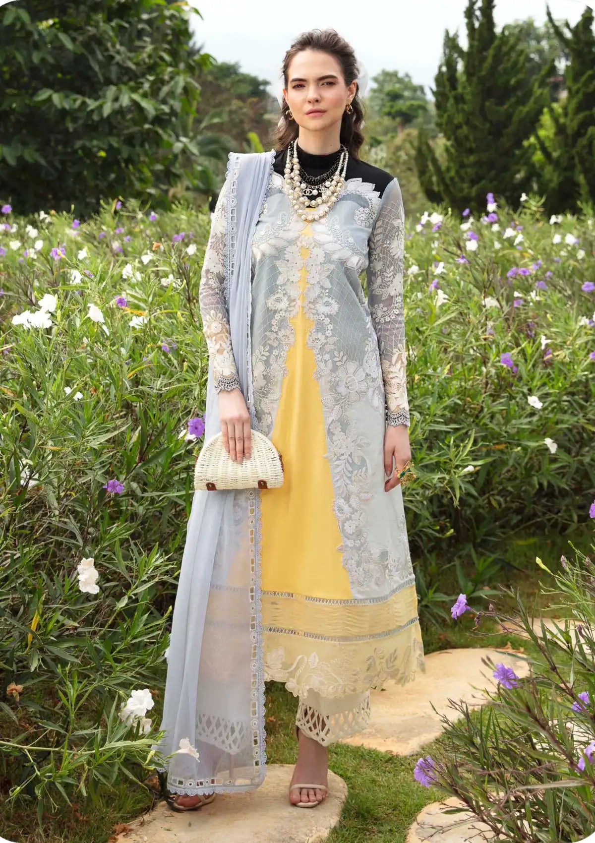 Sable Vogue Luxury Lawn'24 SL-11 - Mohsin Saeed Fabrics