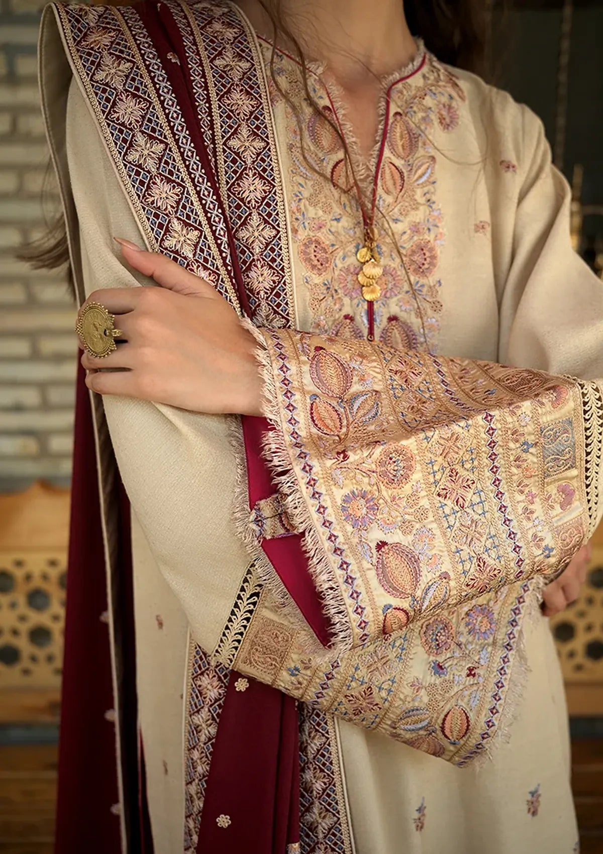 Mushq Hemline Bukhara Winter Edit'26 D-10 Frosted Dome