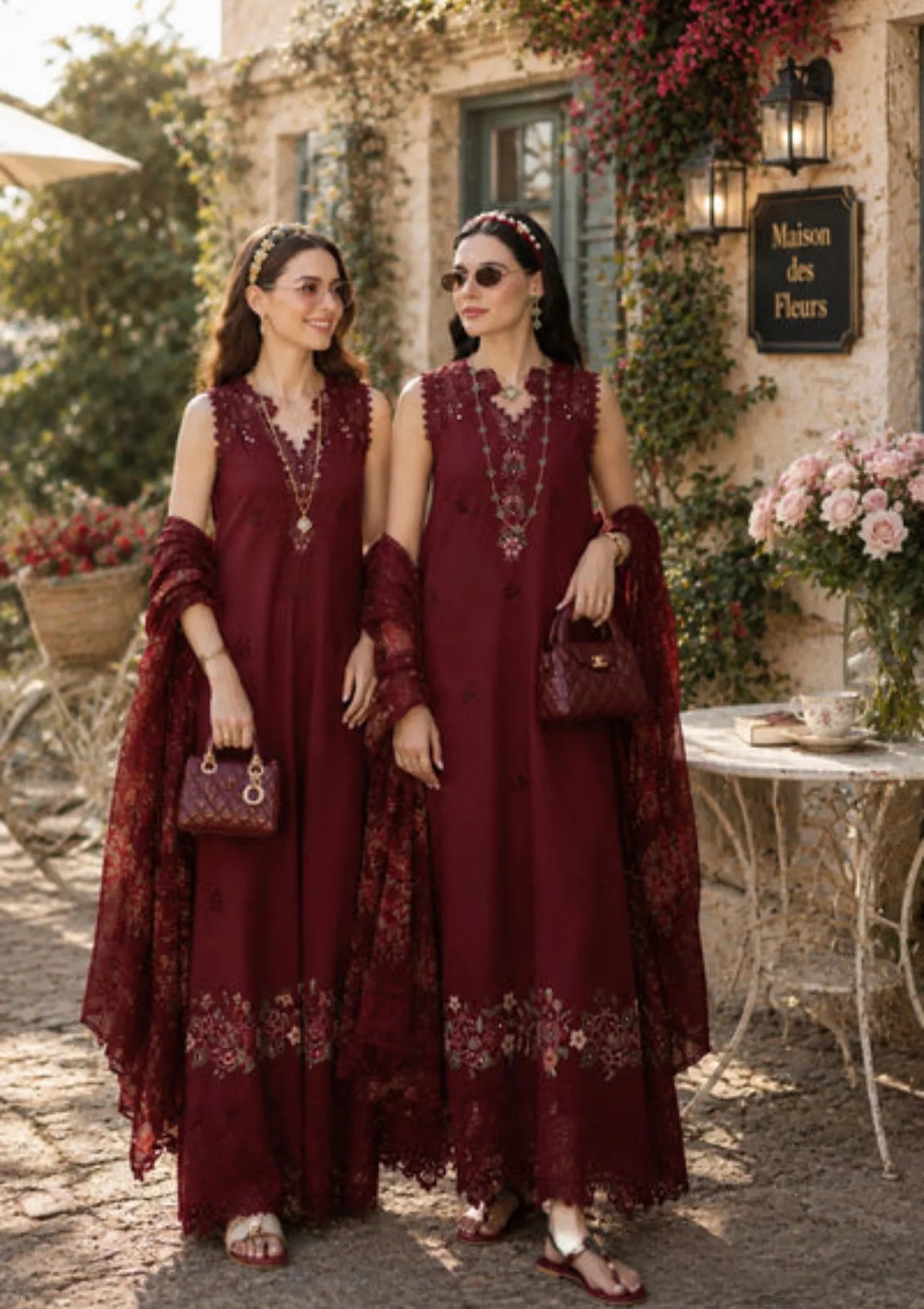 Noor By Saadia Asad Eid Luxury Printskhas'26 D-14 Ruby Royale