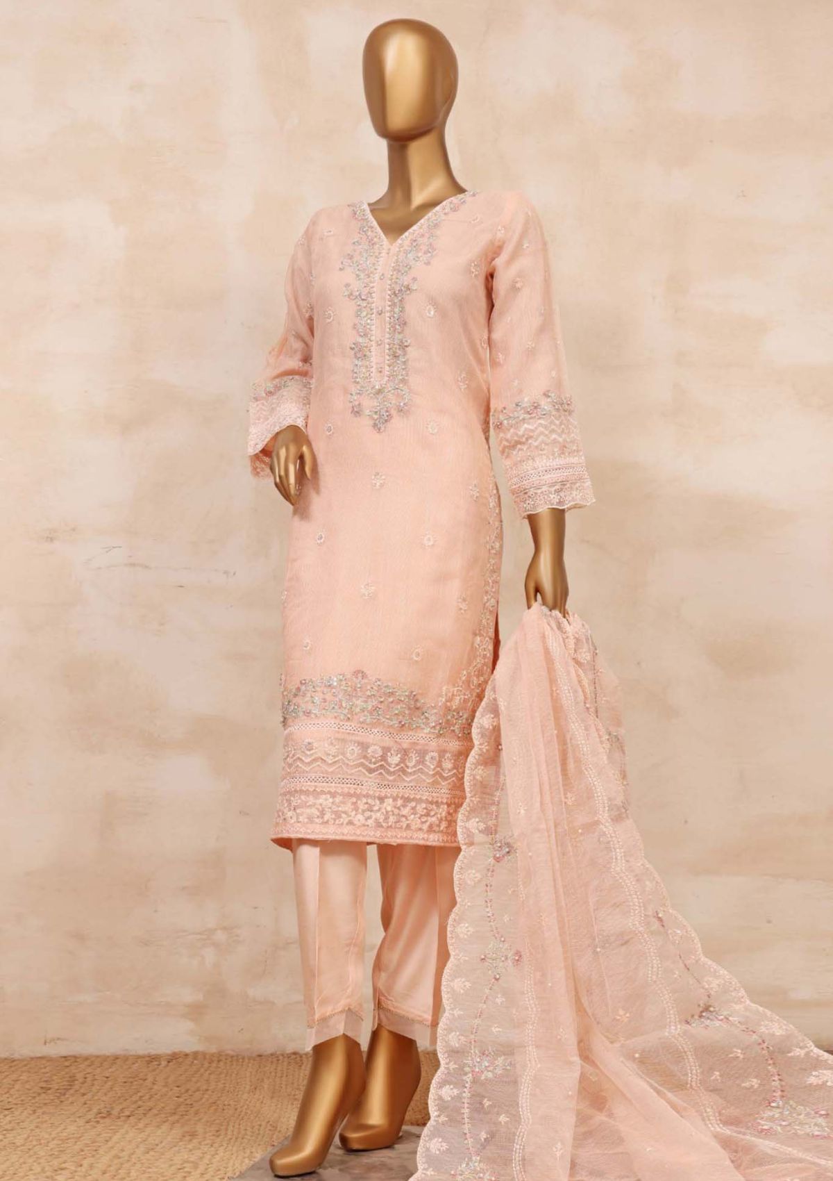 Sadabahar Winter Daily Pret 3 Pcs'23 RTW-6603 (Pink) - Mohsin Saeed Fabrics
