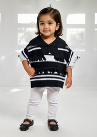 Girls Wool Sweater in Dark Blue
