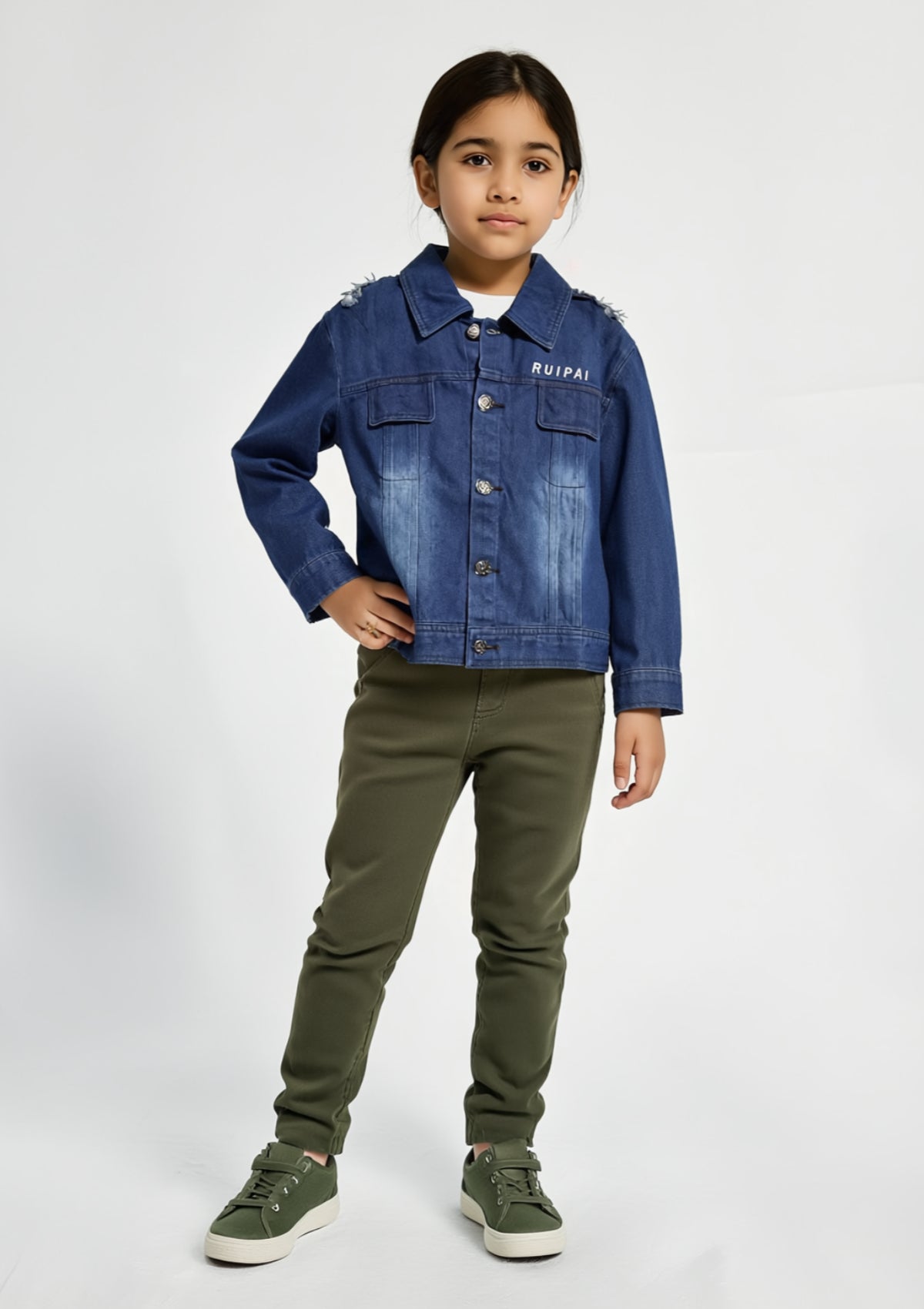 Girls Denim Jacket in Blue