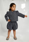 Girls Jacquard Suit in Black & White