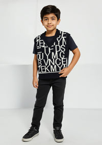 Boys Wool Sweater in Black