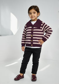 Girls Wool Sweater in Plum