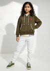 Girls Terry Hoodie in Brown