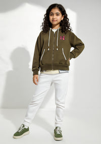 Girls Terry Hoodie in Brown