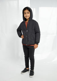 Girls Parachute Jacket in Black