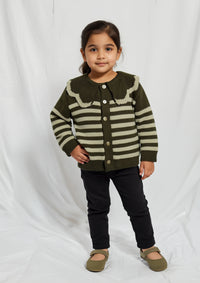 Girls Wool Sweater in Cedar