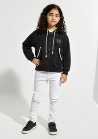 Girls Terry Hoodie in Black