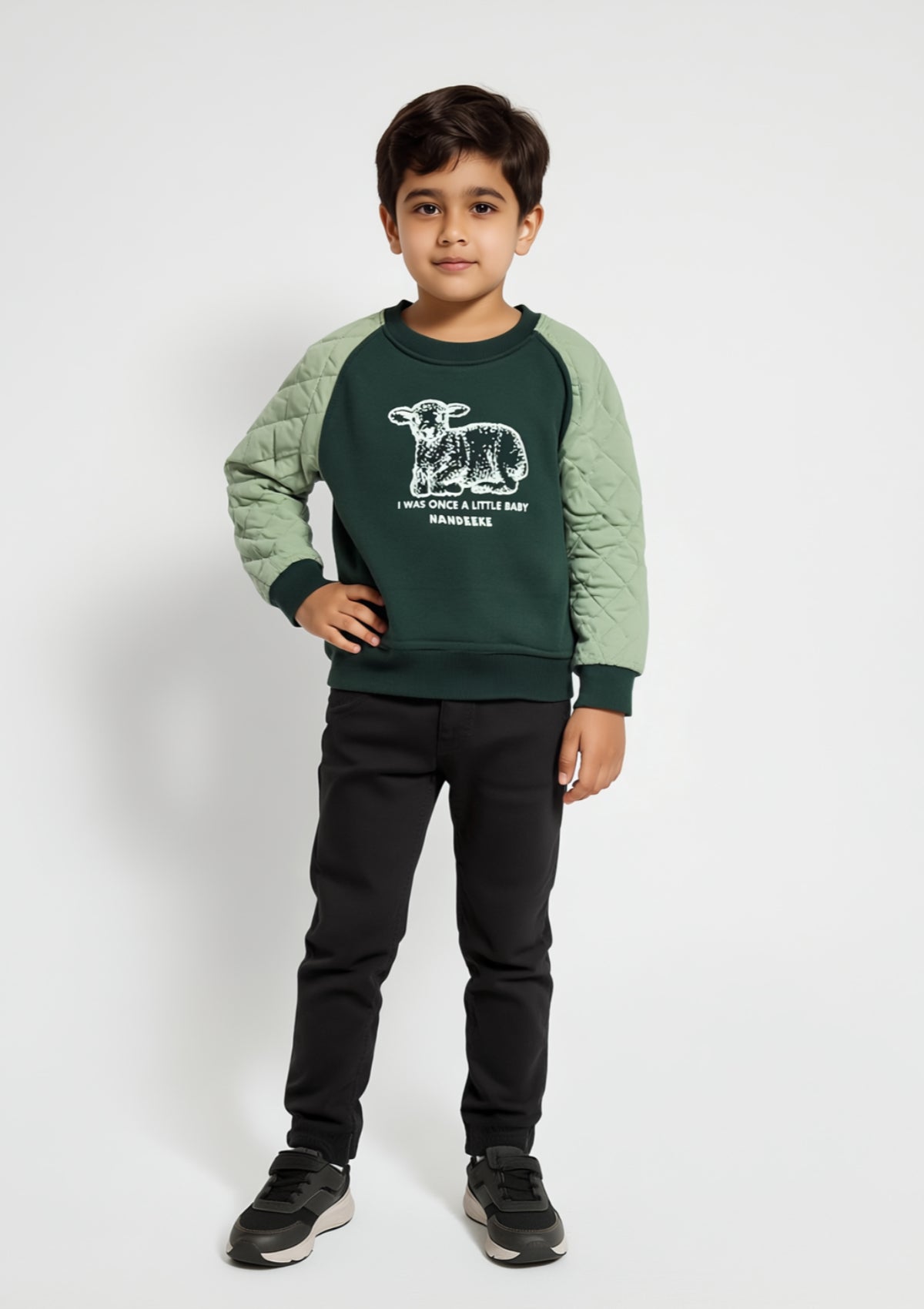 Boys Terry Shirt in Dark Green