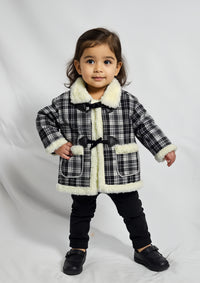 Girls Tweed Coat in Black