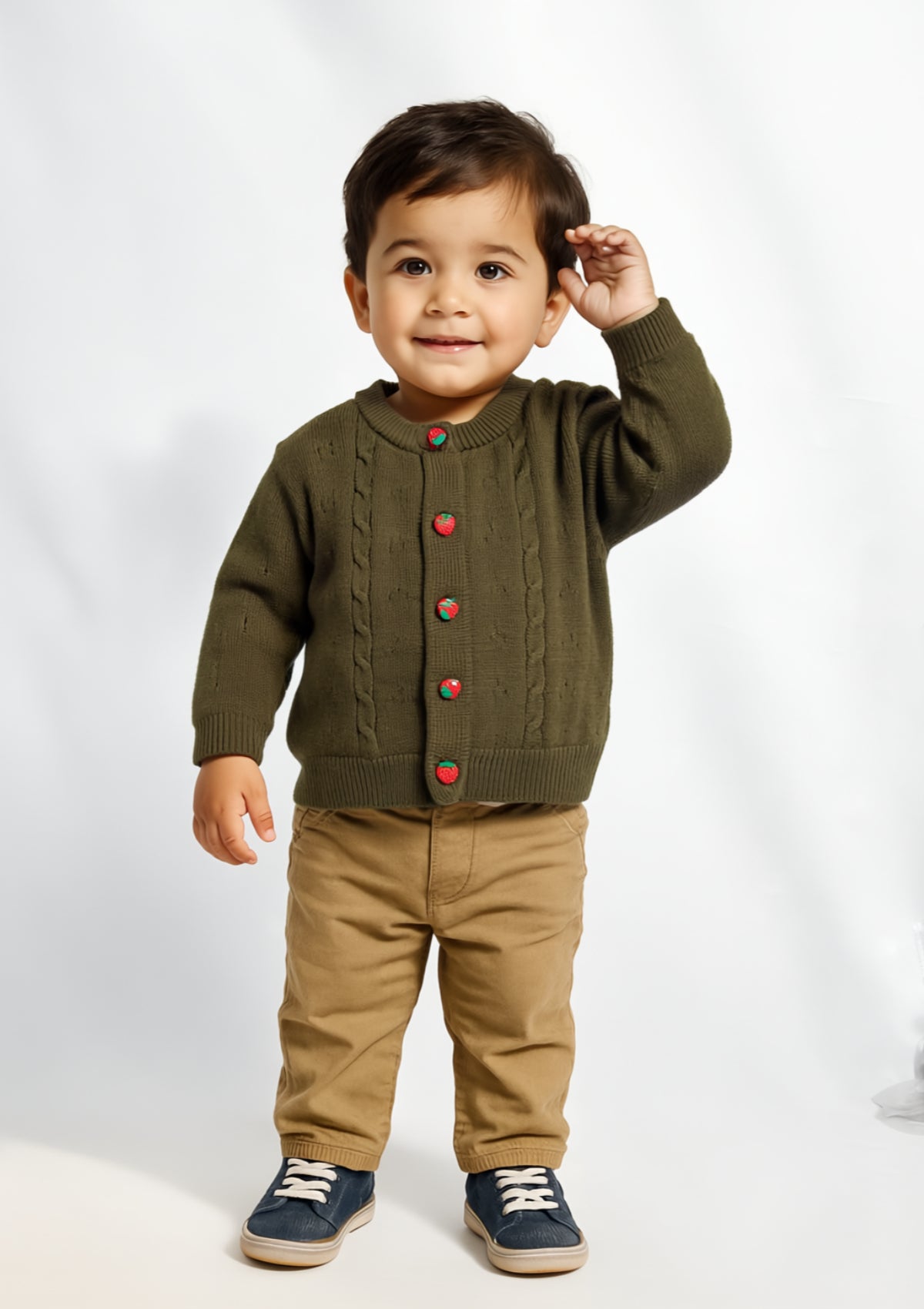 Boys Wool Sweater in Brown