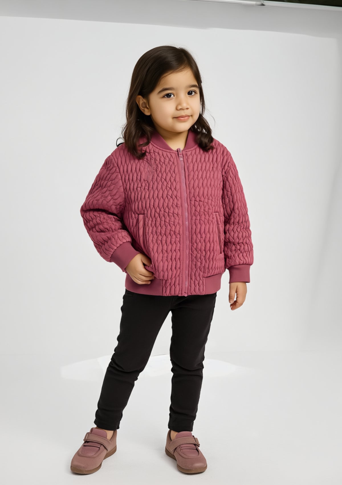Girls Parachute Jacket in Maroon