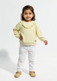Girls Soft Terry Sweater Off White