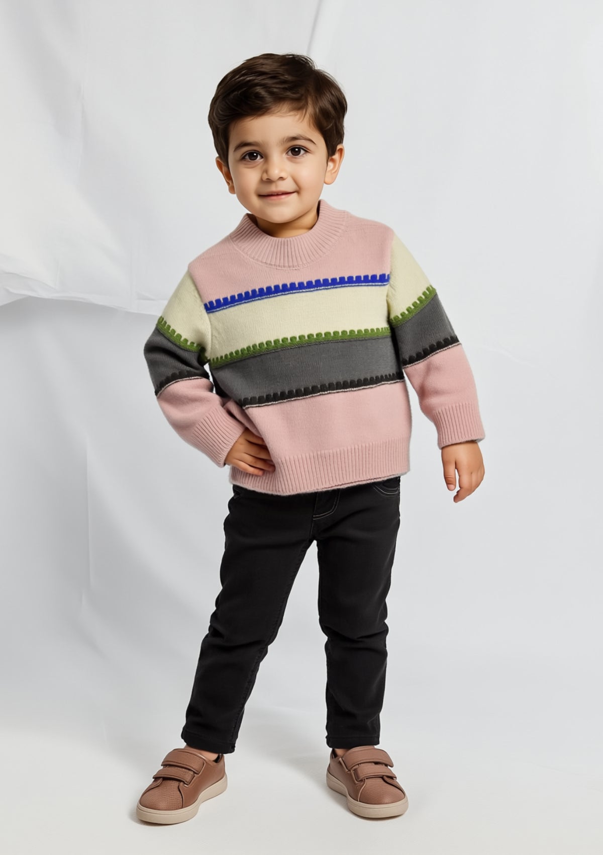 Boys Wool Sweater in Pink